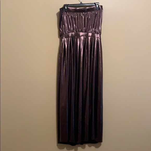 Urban Outfitters Metallic Gunmetal/Bronze Strapless Jumpsuit - Picture 9 of 13